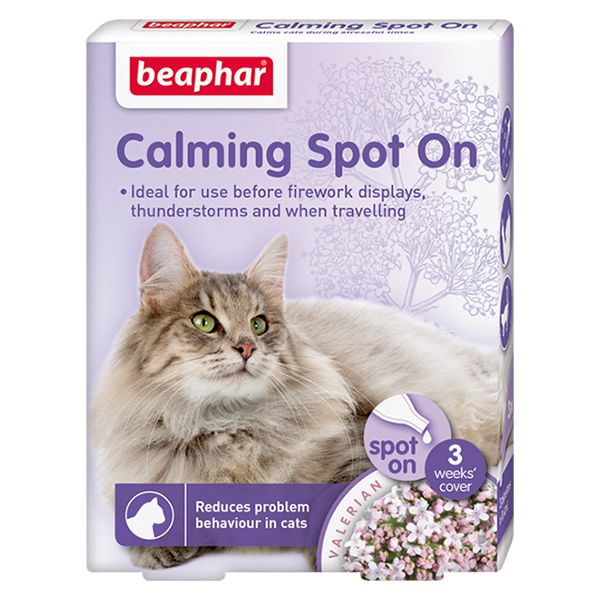 قطره گربه بیفار مدل calming spot on for cat حجم 0.4 میلی لیتر بسته 3 عددی